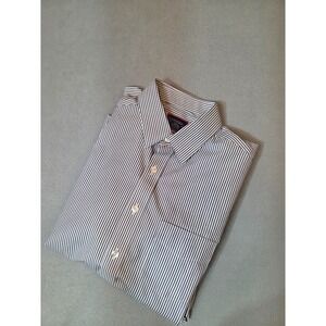 UNTUCKit Men's Small Wrinkle Free Black White Striped Button Down Shirt